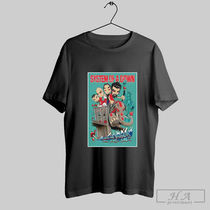 System Down Show Band Riding Elephant August 27 28 2025 Poster TShirt