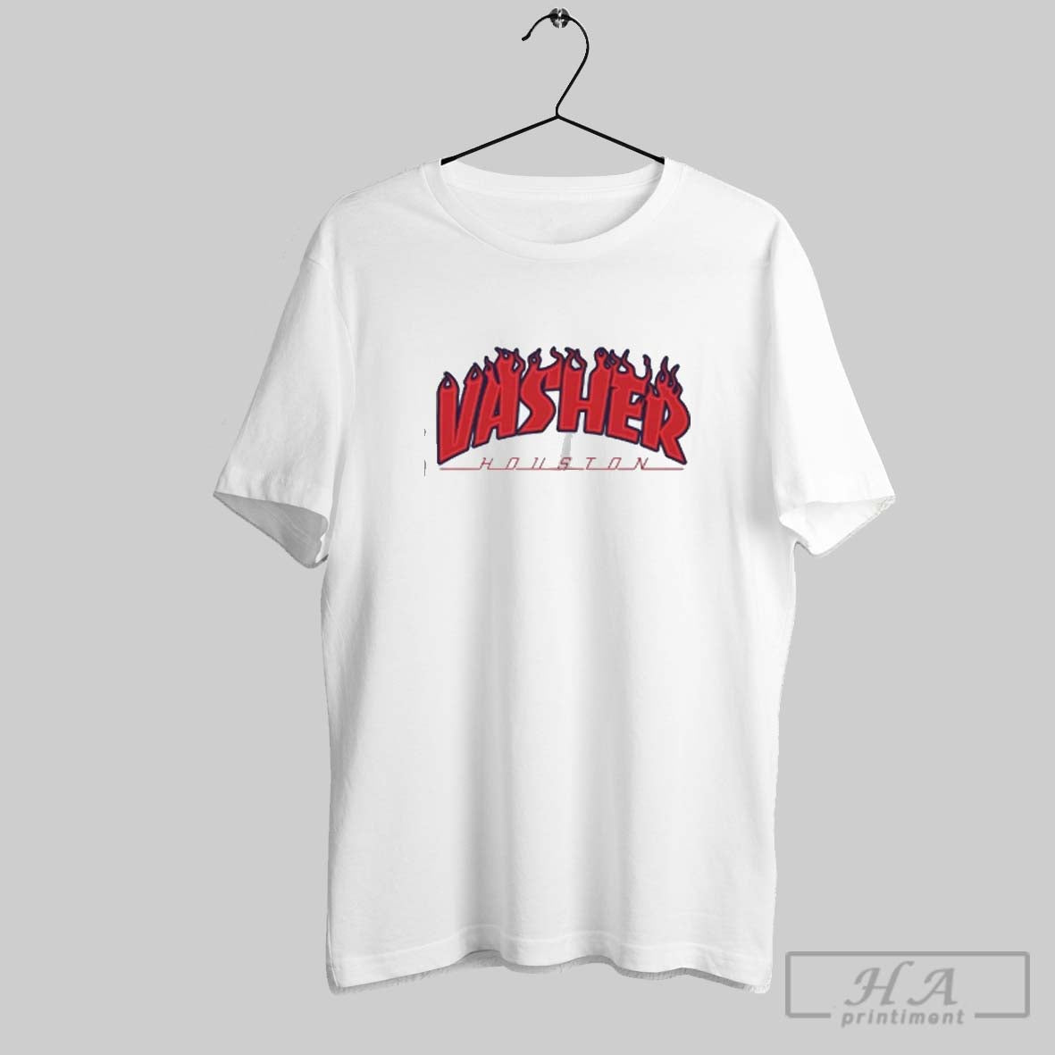 Tj Vasher Flame Houston Roughnecks Long Sleeve Retro Fashion