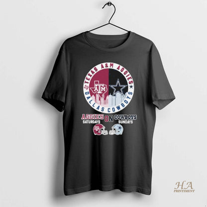 Texas Am And Cowboys Saturdays Sundays Logo Long Sleeve Classic Merch