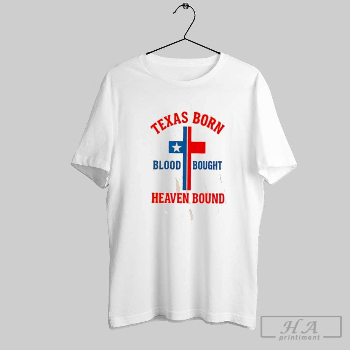 Texas Born Blood Bought Heaven Bound Cross Tank Top Authentic Art