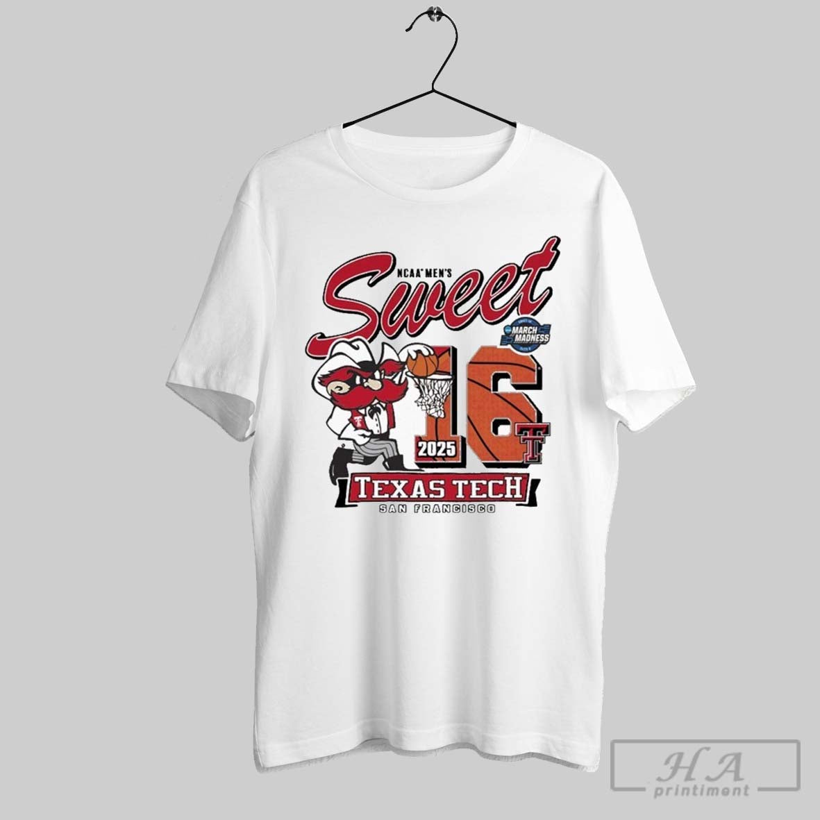 Texas Tech Red Raiders 2025 Ncaa Mens Sweet 16 Dunk You March Madness