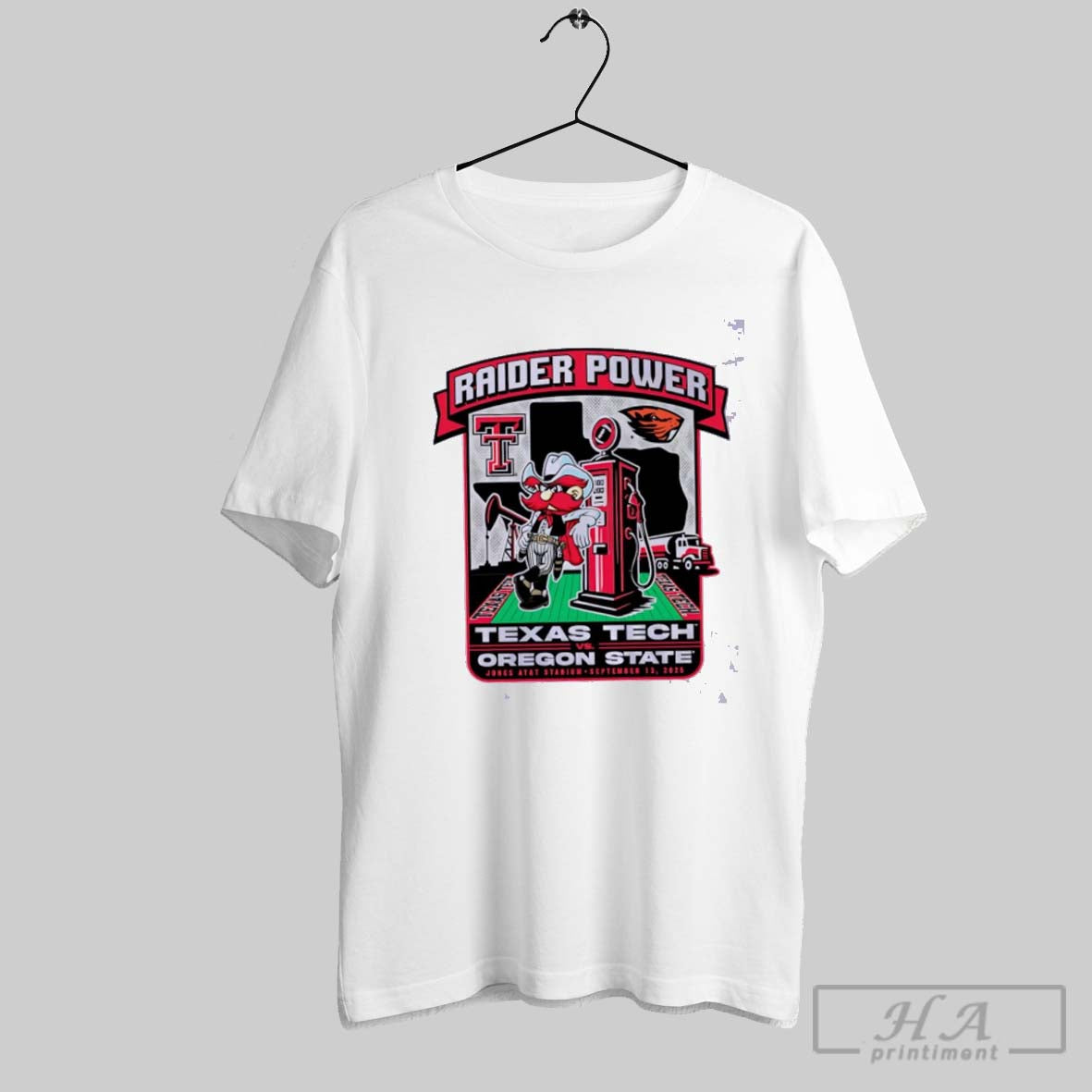 Texas Tech Vs Oregon State 2025 Game Day Raider Power Tee Retro