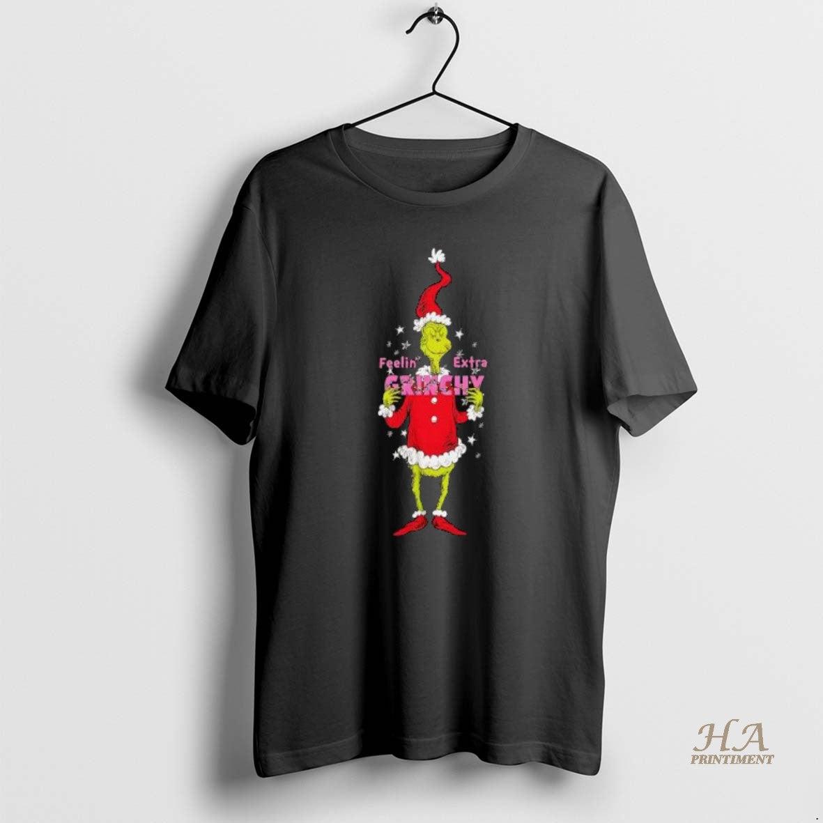 Grinch Feeling Extra Grinchy Sparkles Long Sleeve Retro Look