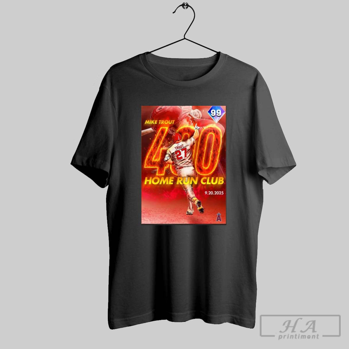 Mike Trout 400 Home Run Club Mlb Los Angeles Angels Tee Exclusive