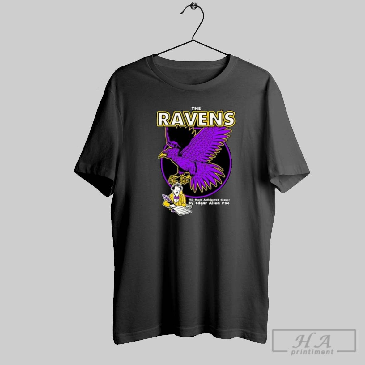Ravens Much Anticipated Sequel Edgar Allan Poe TShirt Retro Fashion