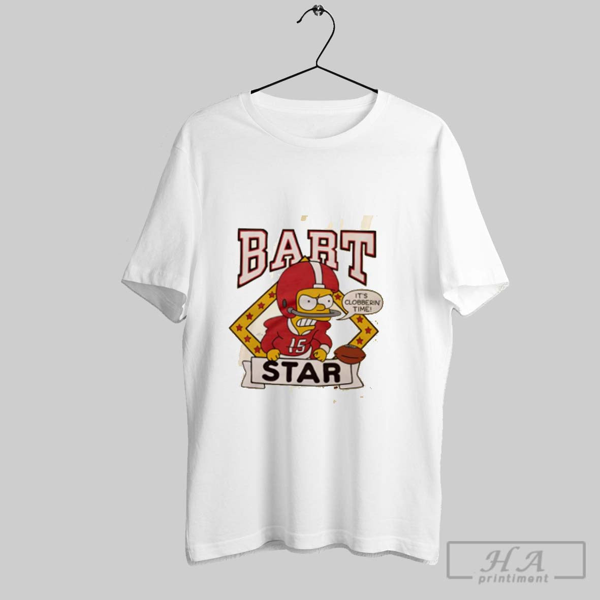 Simpsons Bart Star Its Clobberin Time Sweatshirt Retro Look