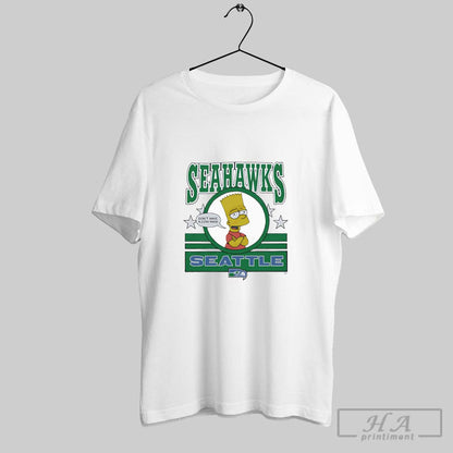 Simpsons Bart X Seattle Seahawks TShirt Retro Design
