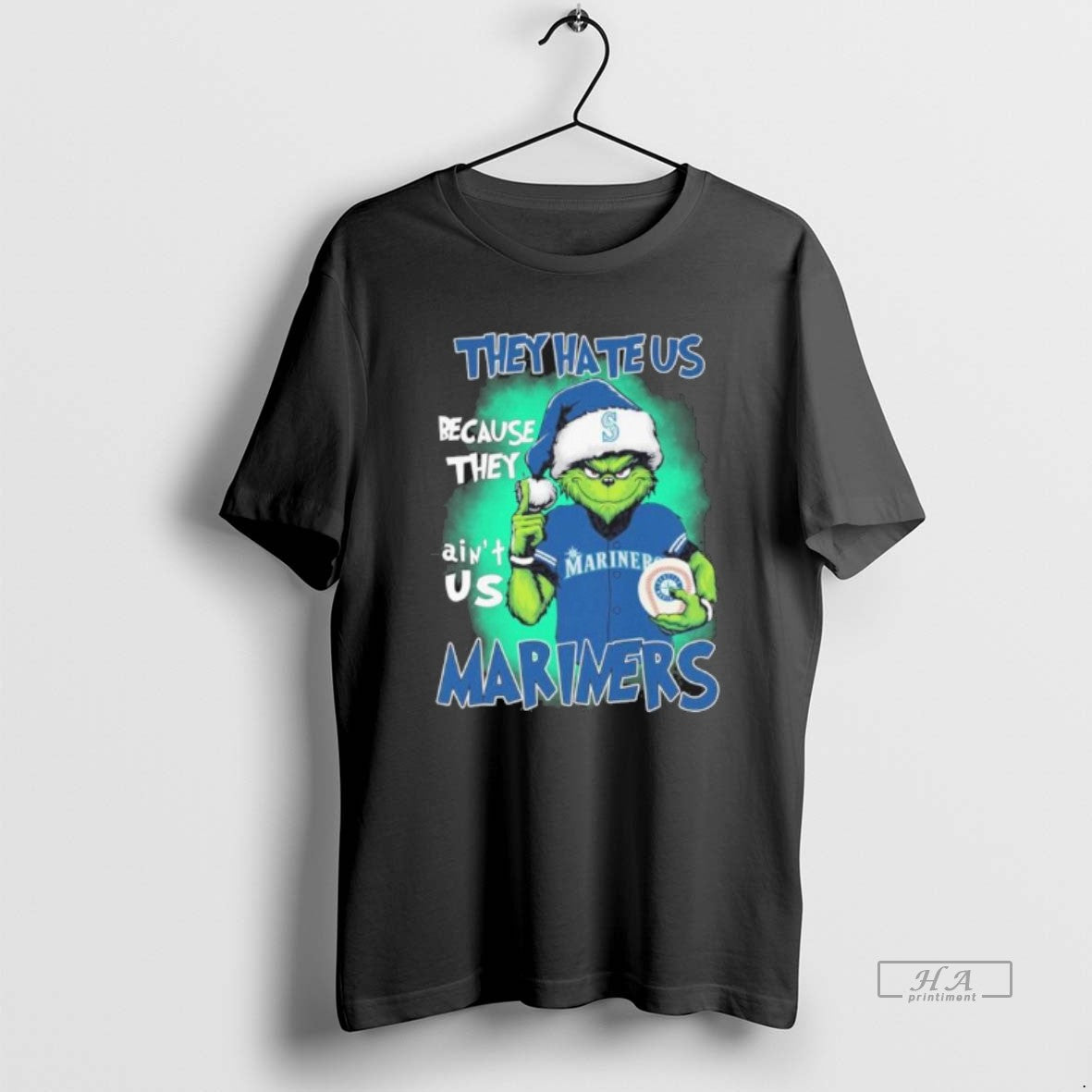 They Hate Us Cause They Aint Us Seattle Mariners Grinch Tee Vintage