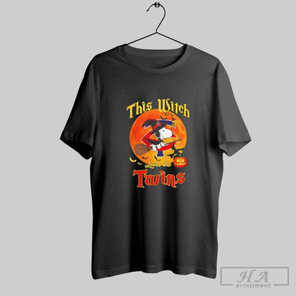 This Witch Loves Minnesota Twins X Snoopy Halloween Sweatshirt Retro