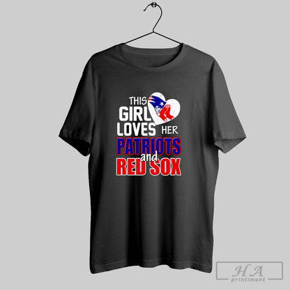 This Loves Her Patriot And Red Sox Tee Retro Style
