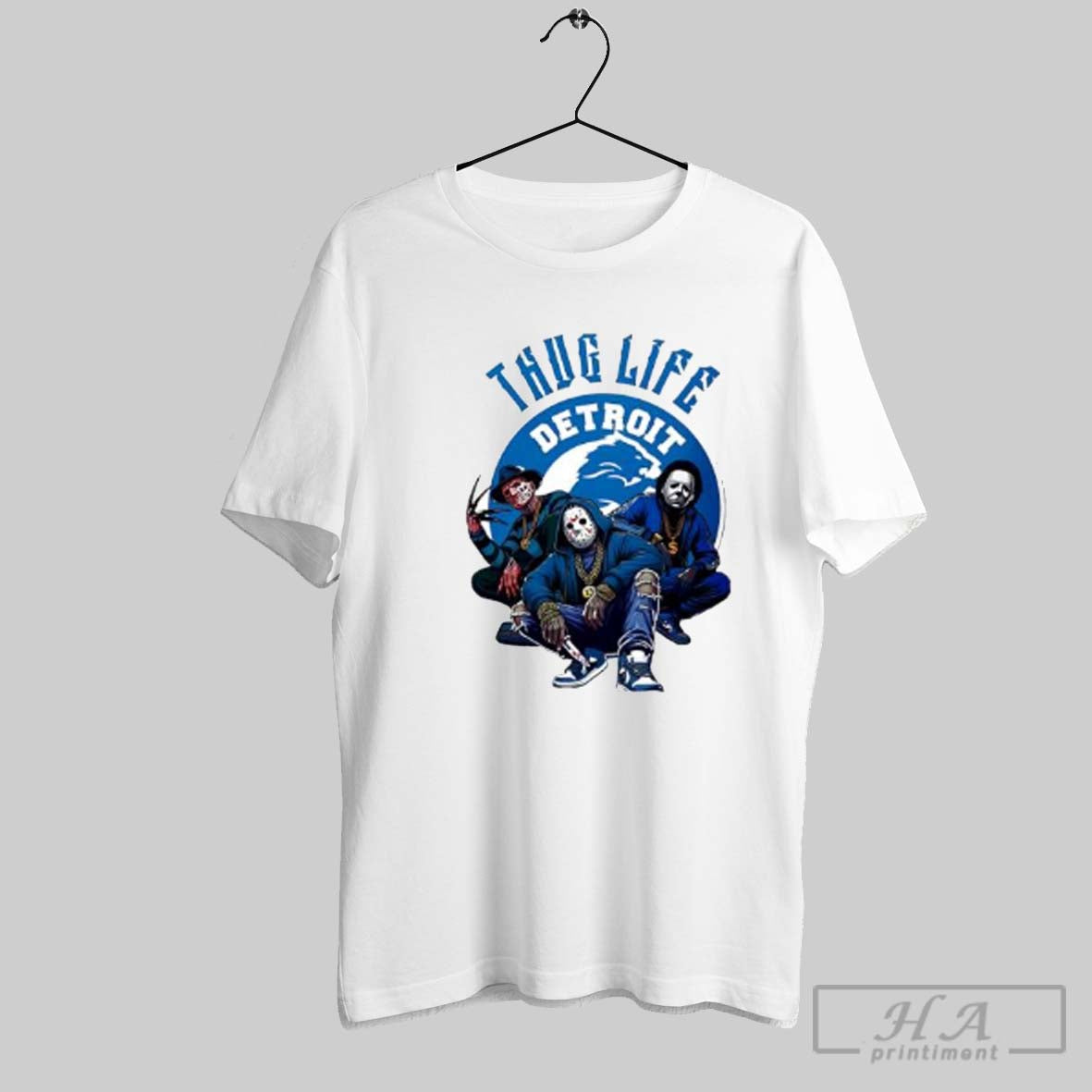 Thug Life Detroit Freddy Jason Michael Myers Horror Lions Posters