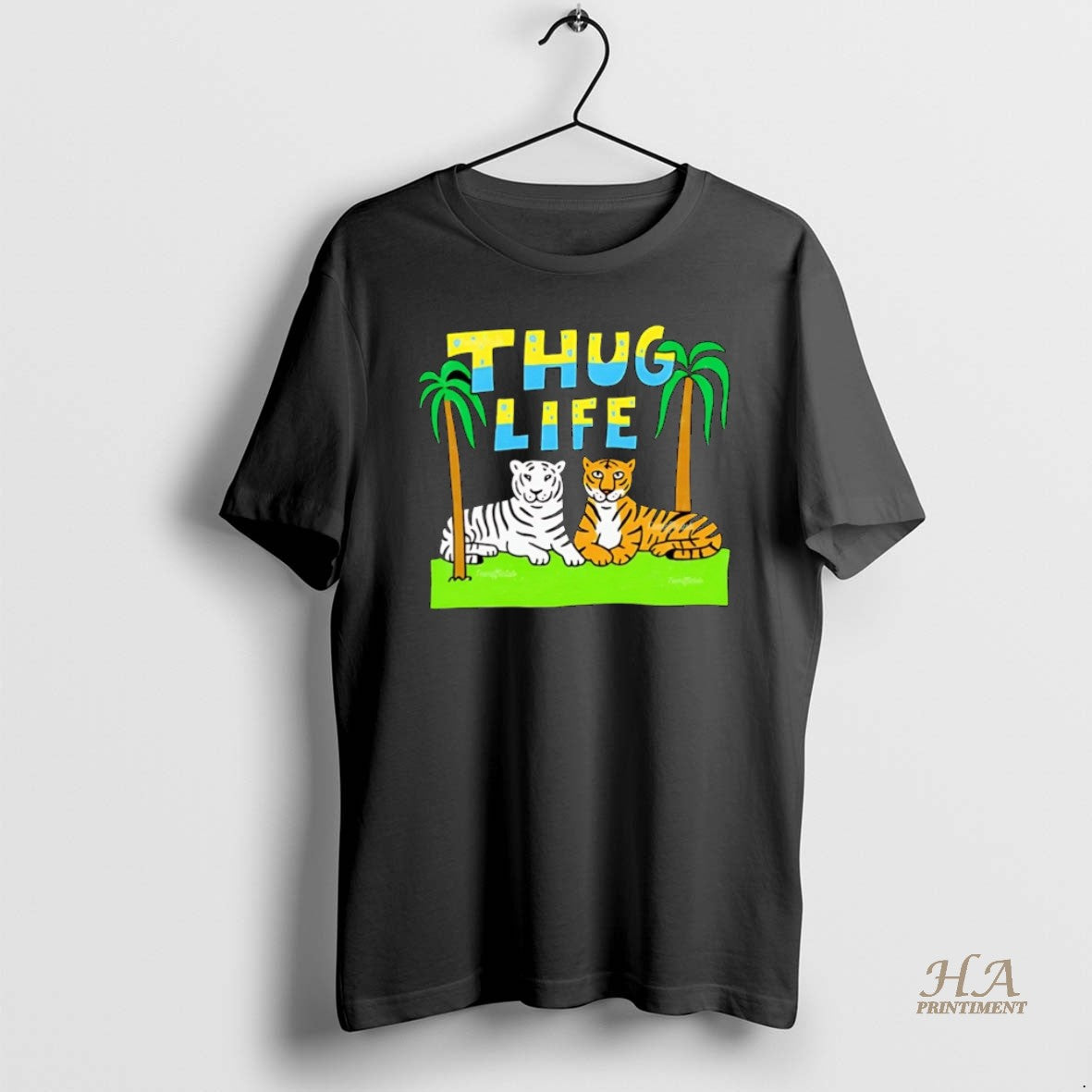 Thug Life Thug Tigers Paint Long Sleeve Modern Style