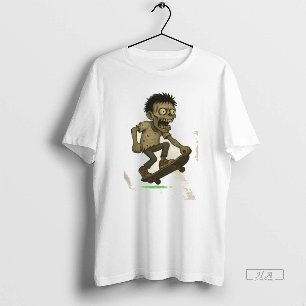 Toothgrind Tony Zombie Skateboarder Long Sleeve Elegant Art