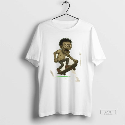 Toothgrind Tony Zombie Skateboarder Long Sleeve Elegant Art
