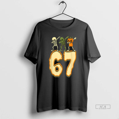 Trendy 67 Halloween Meme 6 7 Numbers Six Seven Skeleton Tee Classic