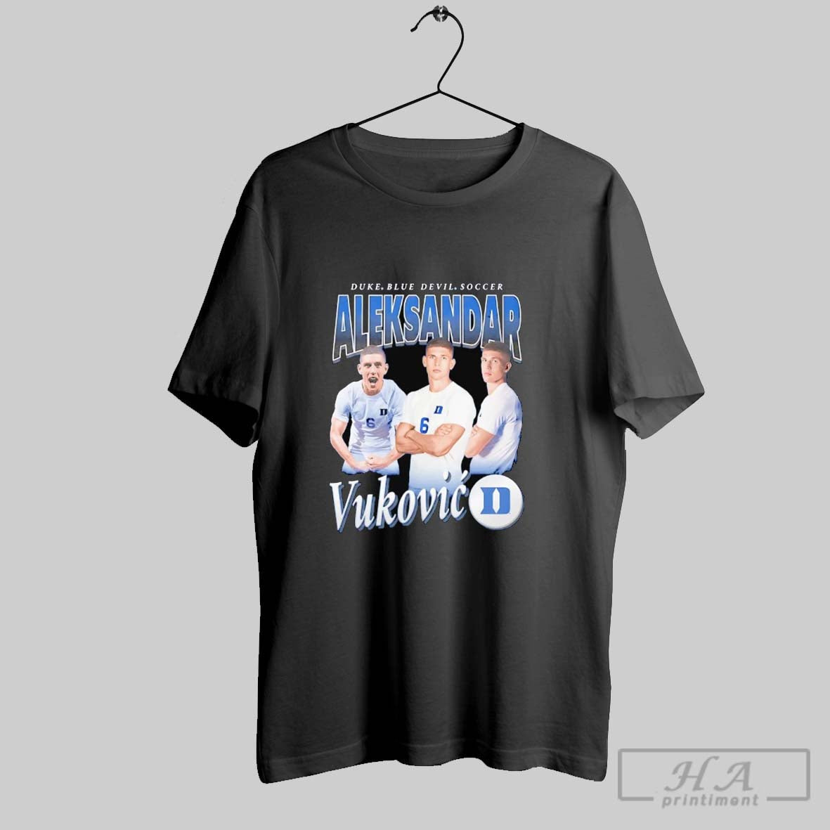 Trendy Aleksandar Vukovic 90S Triple Player Duke Blue Devil Shirt