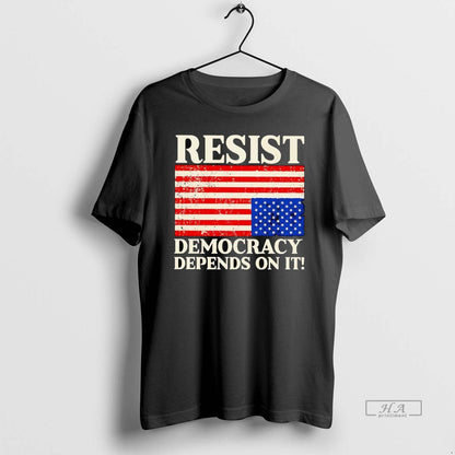 Trendy American Upside Down Flag Resist Democracy Depends It Hoodie