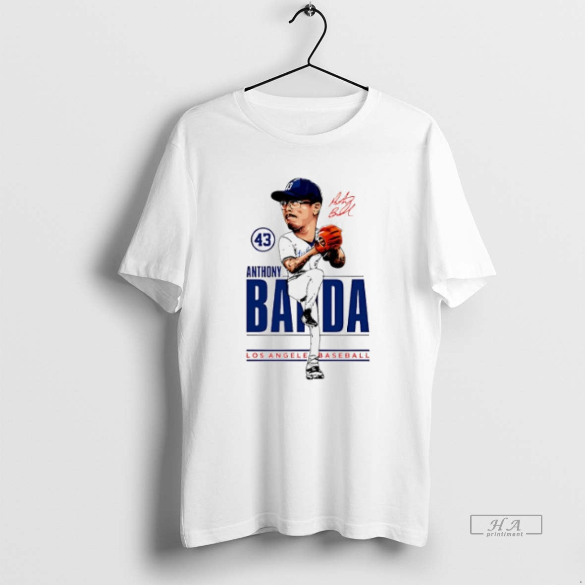 Trendy Anthony Banda Los Angeles Dodgers Caricature 2025 Hoodie