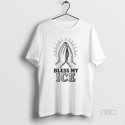 Trendy Bless My Ice Praying Hands Tee Elegant Design