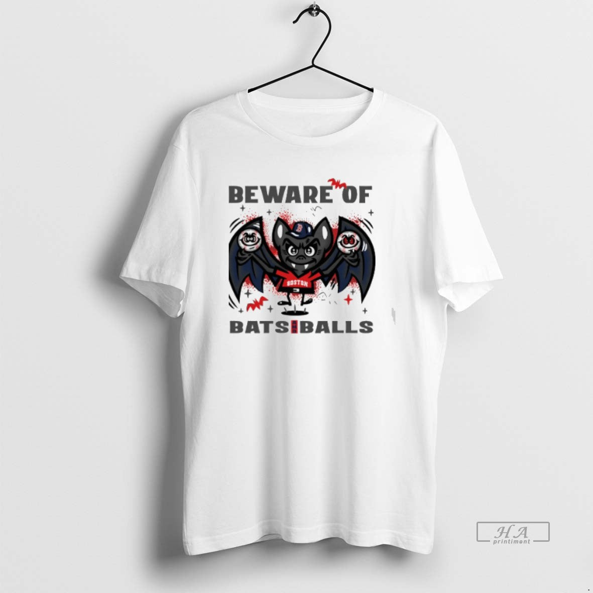 Trendy Boston Red Sox Beware Bats And Balls October Halloween Tee