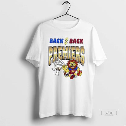 Trendy Brisbane Lions 2025 Afl Back 2 Back Premiers Champions Tee