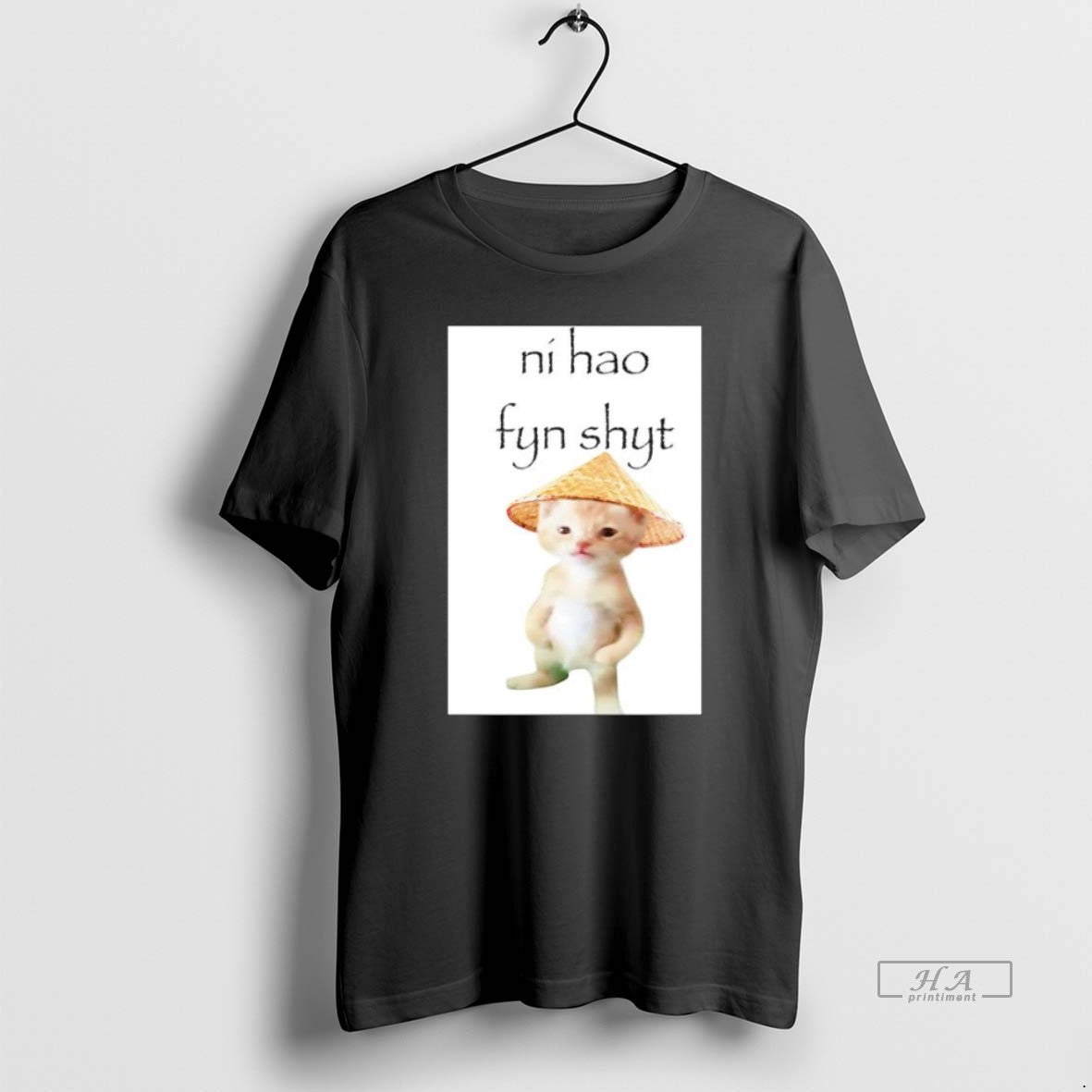 Trendy Cat Ni Hao Fyn Shyt TShirt Stylish Look