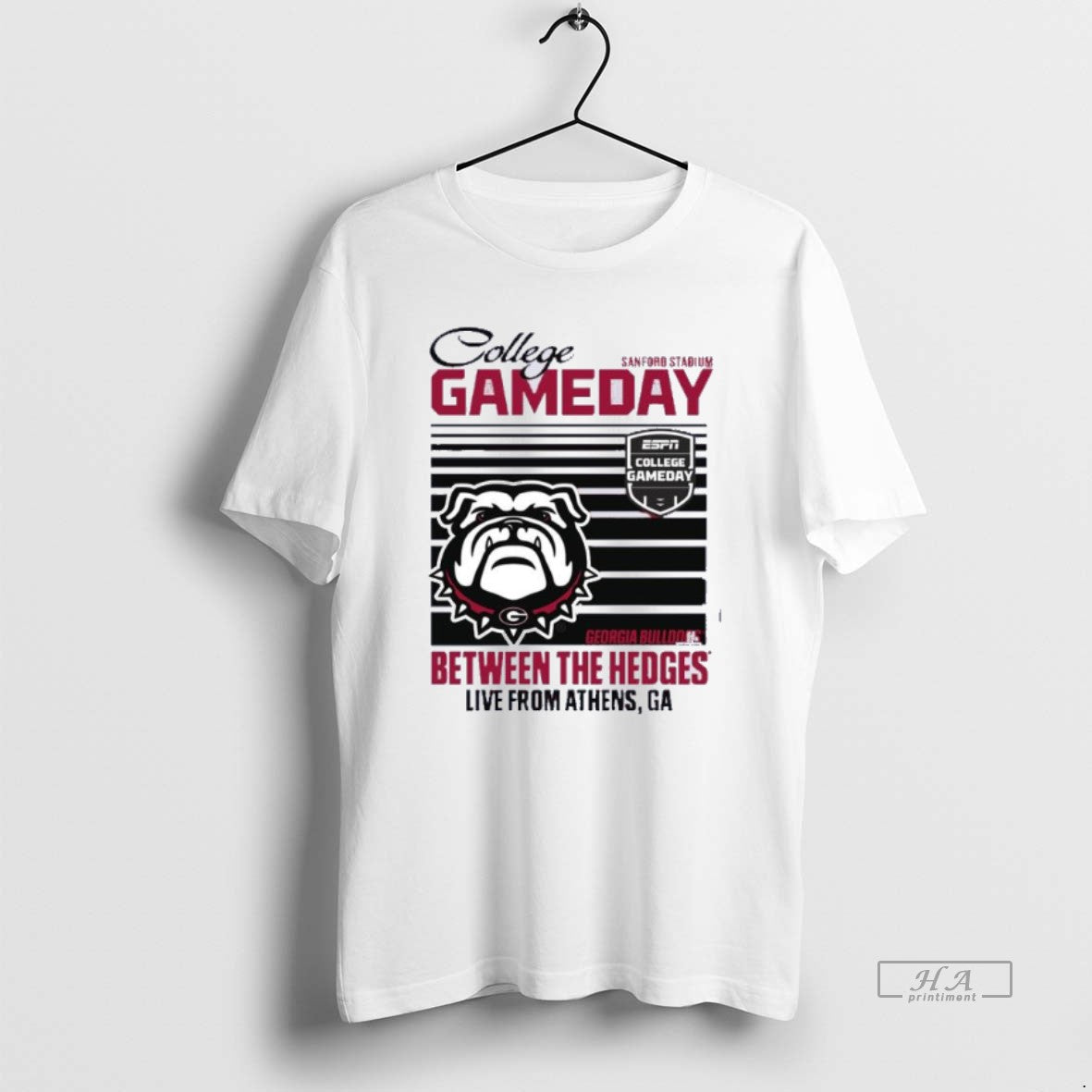 Trendy College Gameday 2025 Georgia Bulldogs Between Hedges Tee