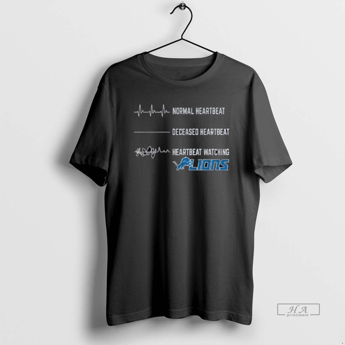 Trendy Detroit Lions Football Normal Heartbeat Deceased Heartbeat