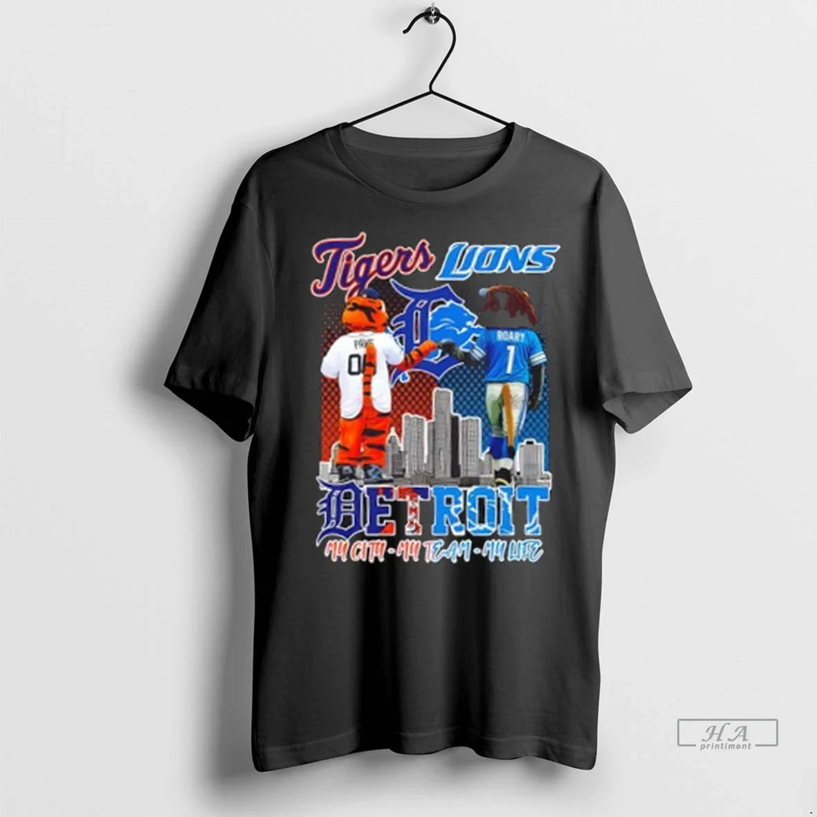 Trendy Detroit Sports Tigers X Lions Mascots My City My Team My Life