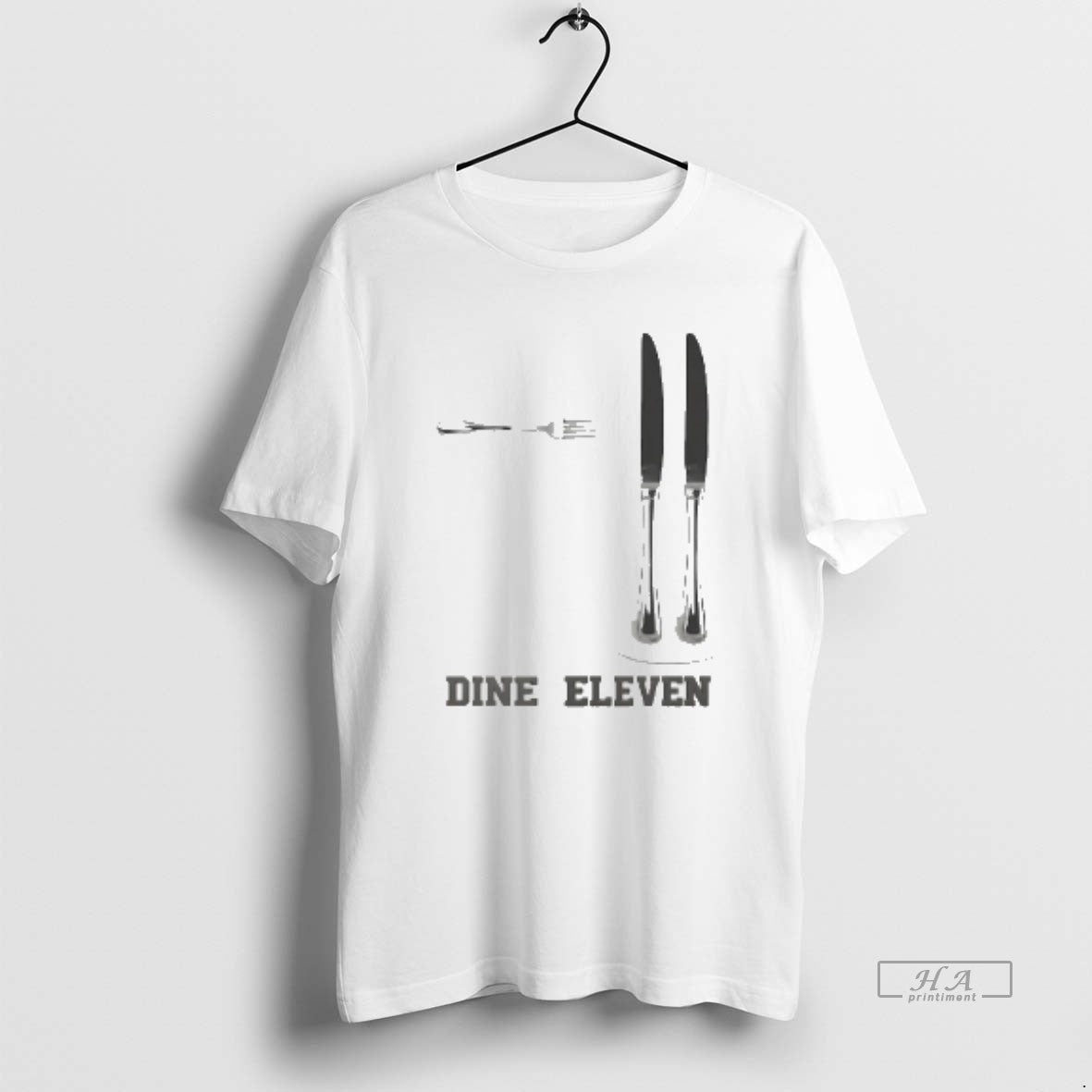Trendy Dine Eleven Knife And Fork 9 11 Tee Vintage Art