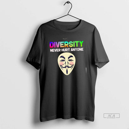 Trendy Diversity Never Hurt Anyone Mask Long Sleeve Vintage Gift