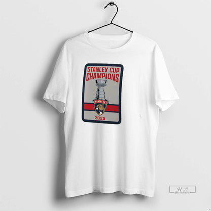 Trendy Florida Panthers 2025 Stanley Cup Champions Banner Raising Tee