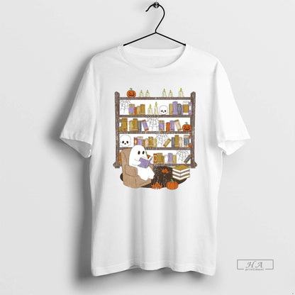 Trendy Ghost Library Spiderweb Halloween Tee Exclusive Gift