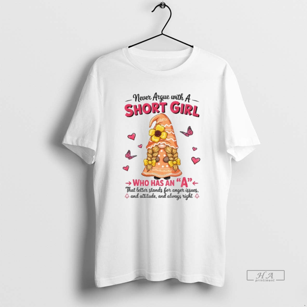 Trendy Gnome Never Argue Short Who Has That Letter TShirt Retro Gift