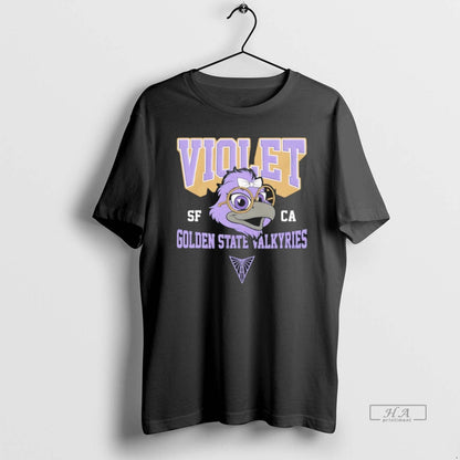 Trendy Golden State Valkyries Violet Big Head Mascot Long Sleeve