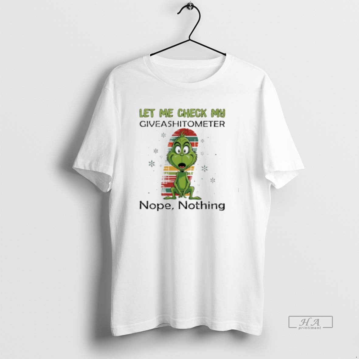 Trendy Grinch Let Me Check My Giveashitometer Nope Nothing Tank Top