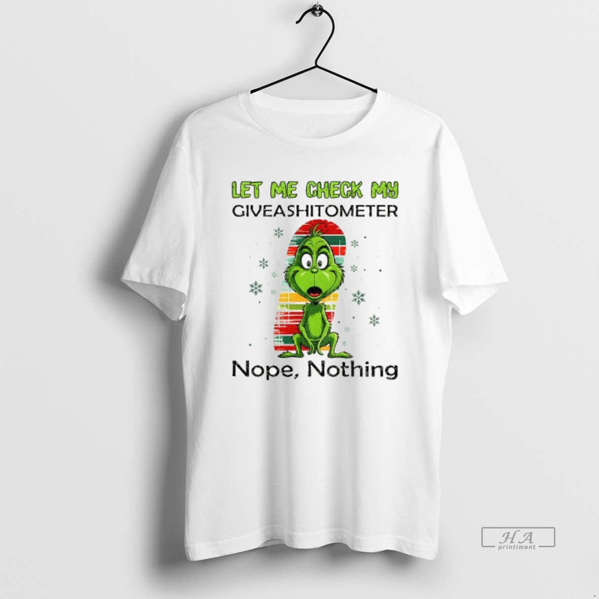 Trendy Grinch Let Me Check My Giveshitometer Nope Nothing TShirt