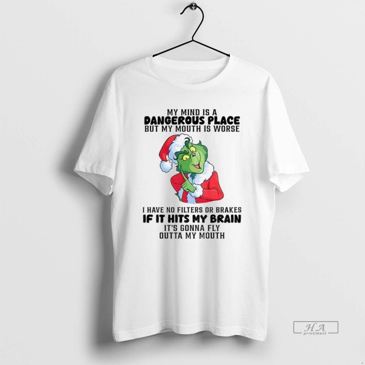 Trendy Grinch My Mind Is Dangerous Place But My Mouth Is Worse Hoodie