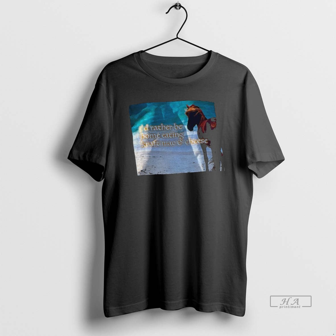 Trendy Horse Id Rather Be Home Eating Kraft Mac And Cheese Hoodie