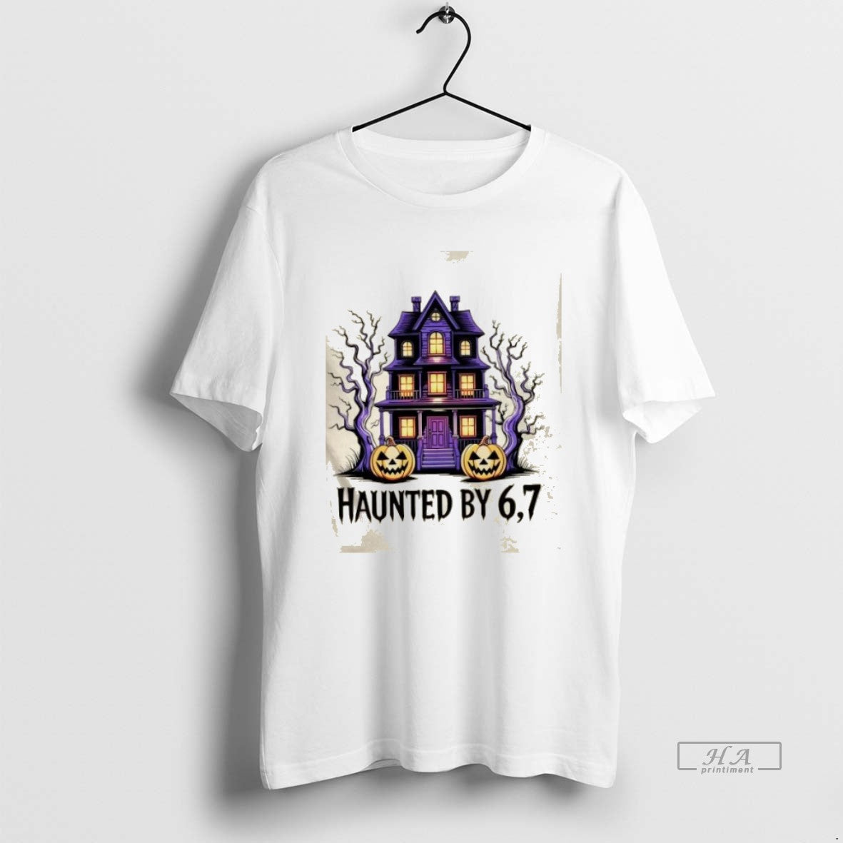 Trendy House Haunted 67 Halloween 6 7 Meme Spooky Long Sleeve
