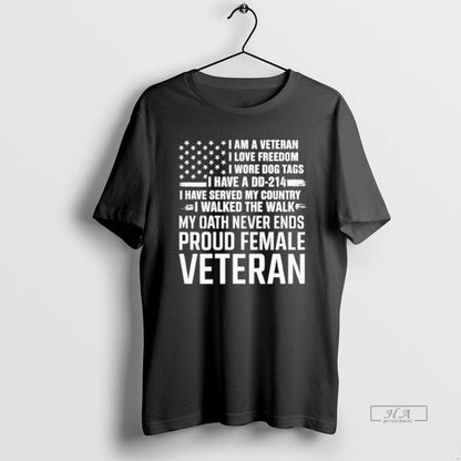 Trendy I Am Veteran I Love Freedom Tee Retro Merch