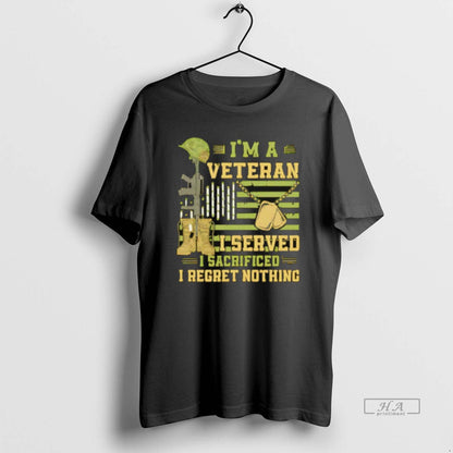 Trendy Im Veteran I Served I Sacrificed I Regret Nothing Hoodie
