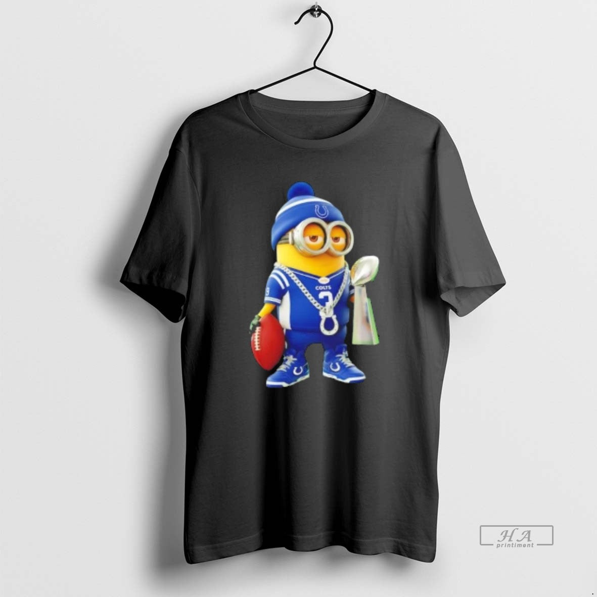 Trendy Indianapolis Colts X Minions Hold Super Bowl Trophy Tank Top