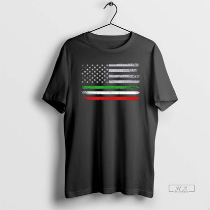 Trendy Italian X American Flag Tee Designer Style