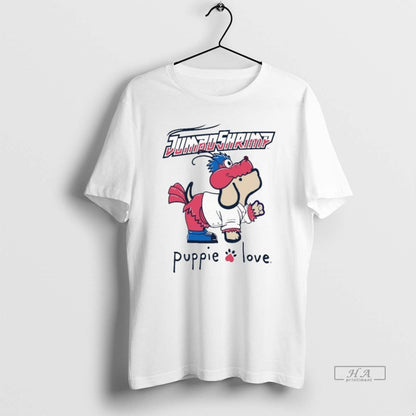 Trendy Jacksonville Jumbo Shrimp Puppie Love Mascot Shirt Designer