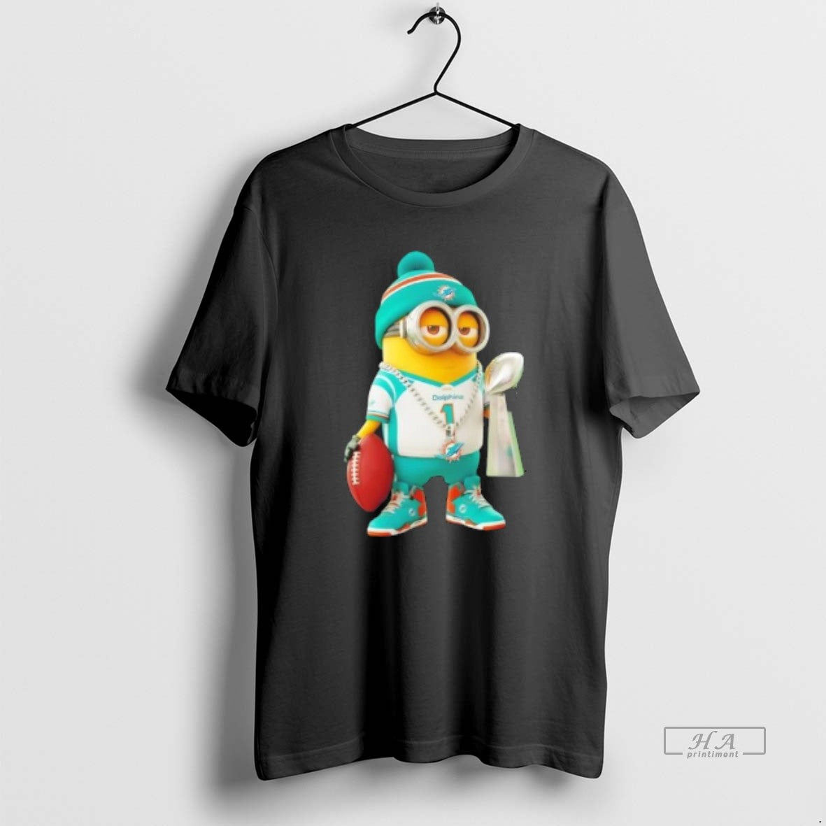 Trendy Miami Dolphins X Minions Hold Super Bowl Trophy Shirt Stylish