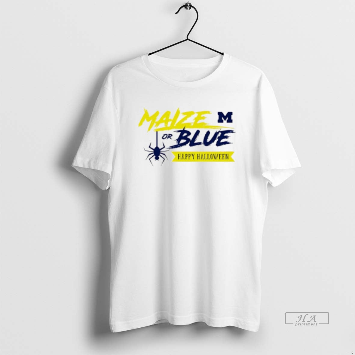 Trendy Michigan Wolverines Maize Or Blue Spider Halloween TShirt