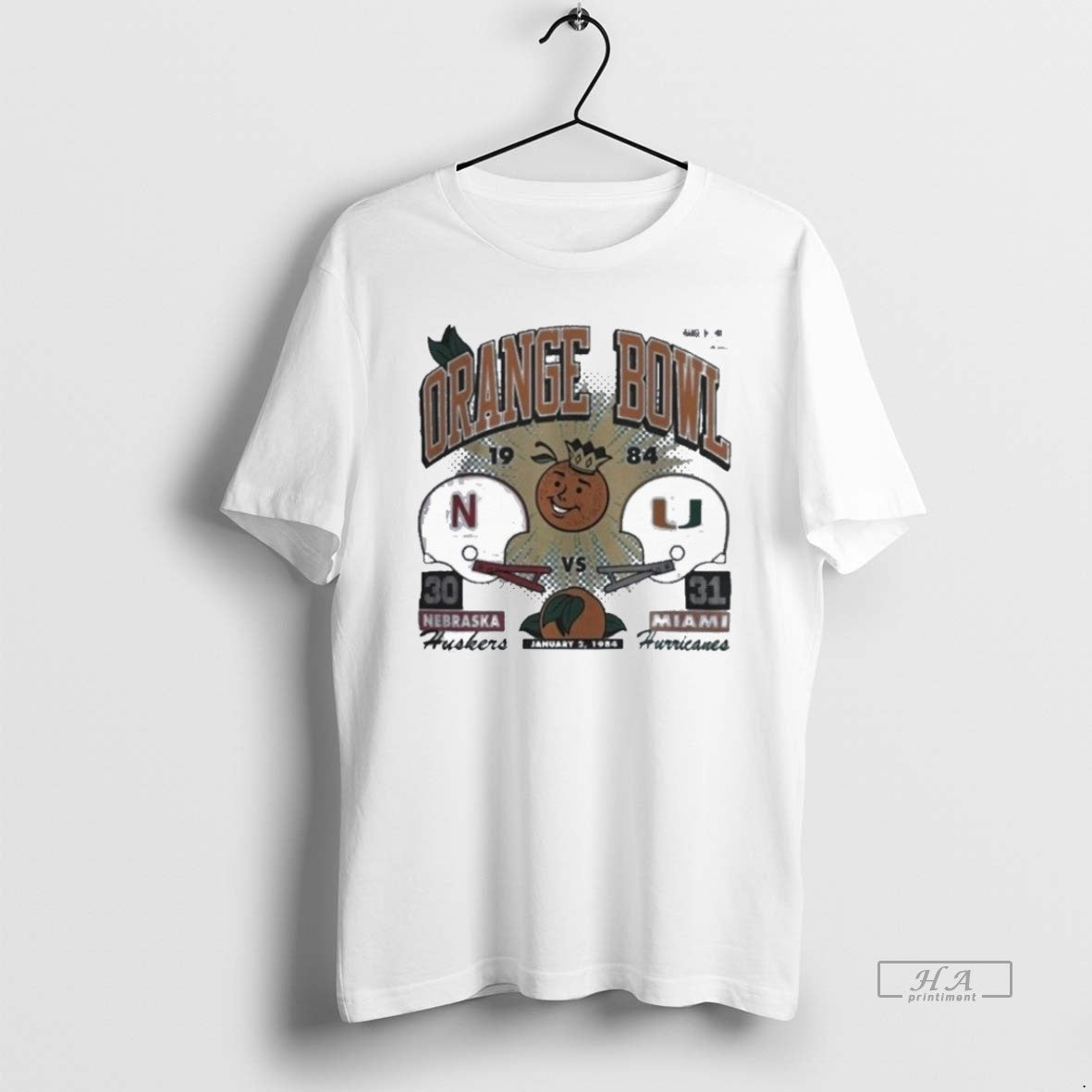 Trendy Nebraska Cornhuskers Vs Miami Hurricanes 1984 Orange Bowl Ncaa