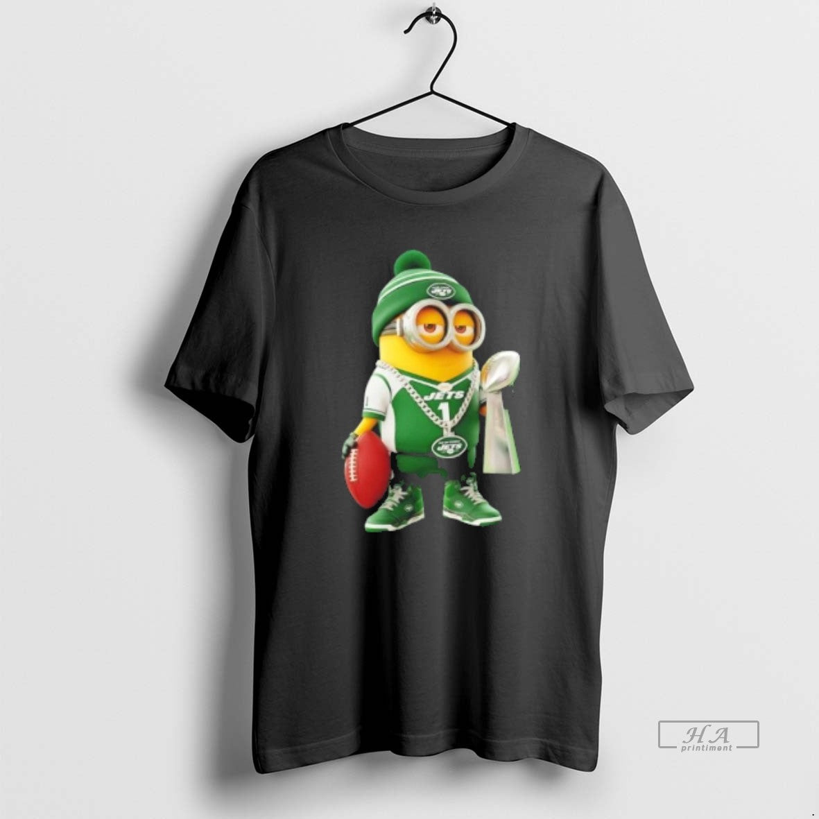 Trendy New York Jets X Minions Hold Super Bowl Trophy Tee Designer