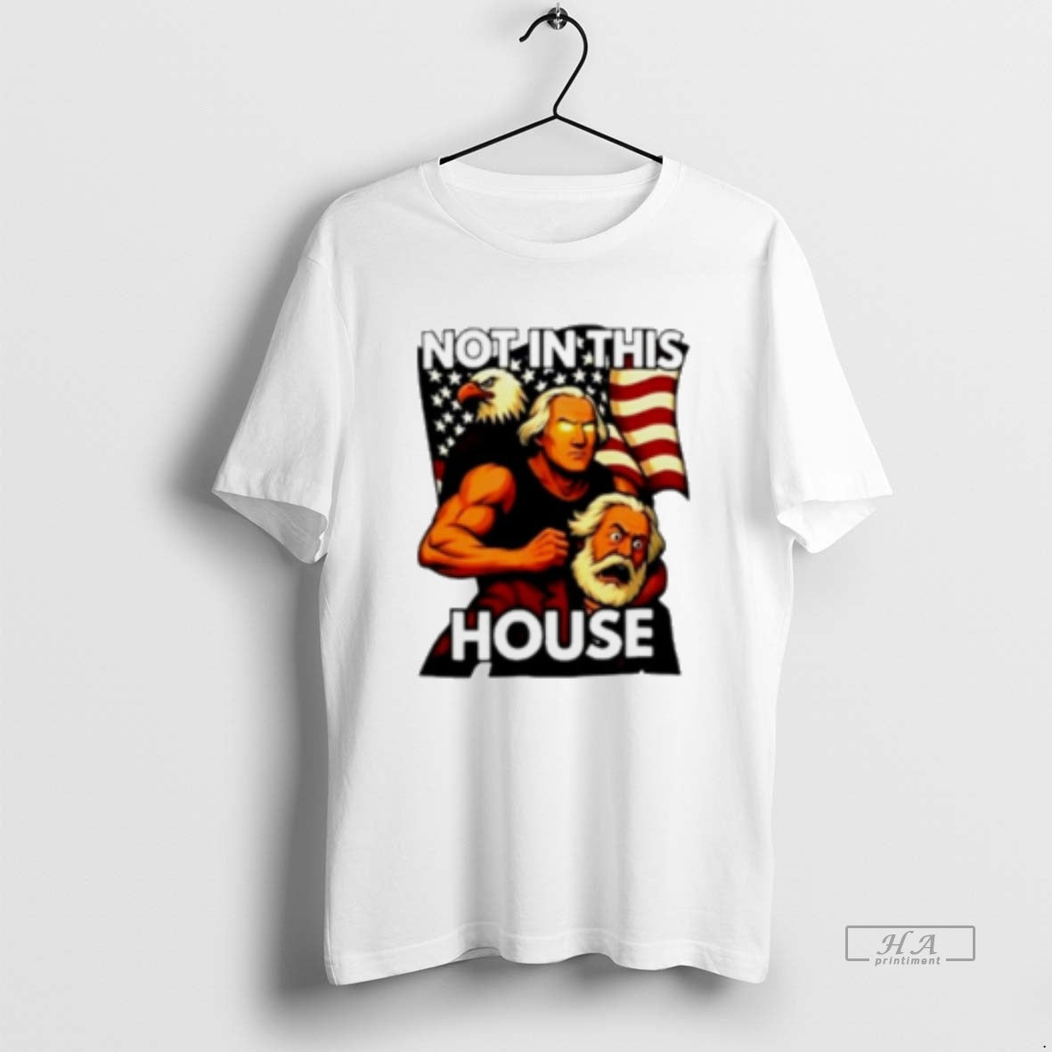 Trendy Not This House George Washington Holding Karl Marx Eagle Flag
